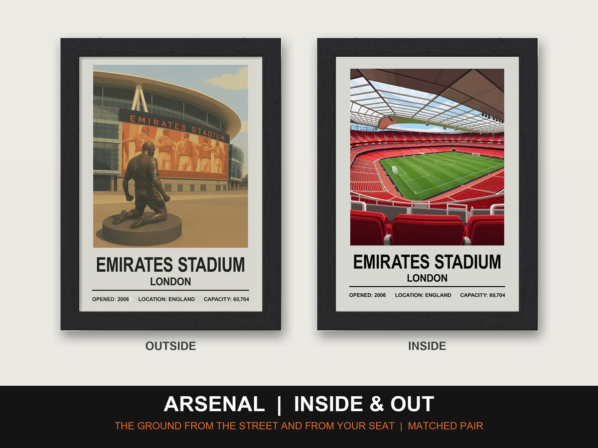 Arsenal Inside & Out Stadium Set | Emirates Stadium + Inside Stadium Prints