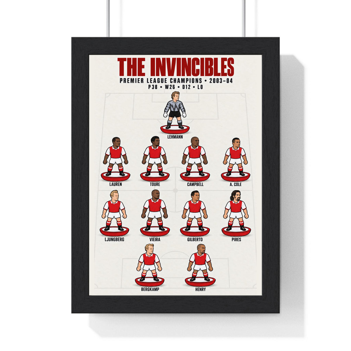 Arsenal Invincibles 2003-04 XI print in a black frame