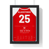 Arsenal Women Champions League Final 2025 Poster - Stina Blackstenius 25 Print framed in a black frame, ready to hang