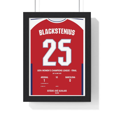 Framed Arsenal vs Barcelona Women's Champions League Final 2025 poster
