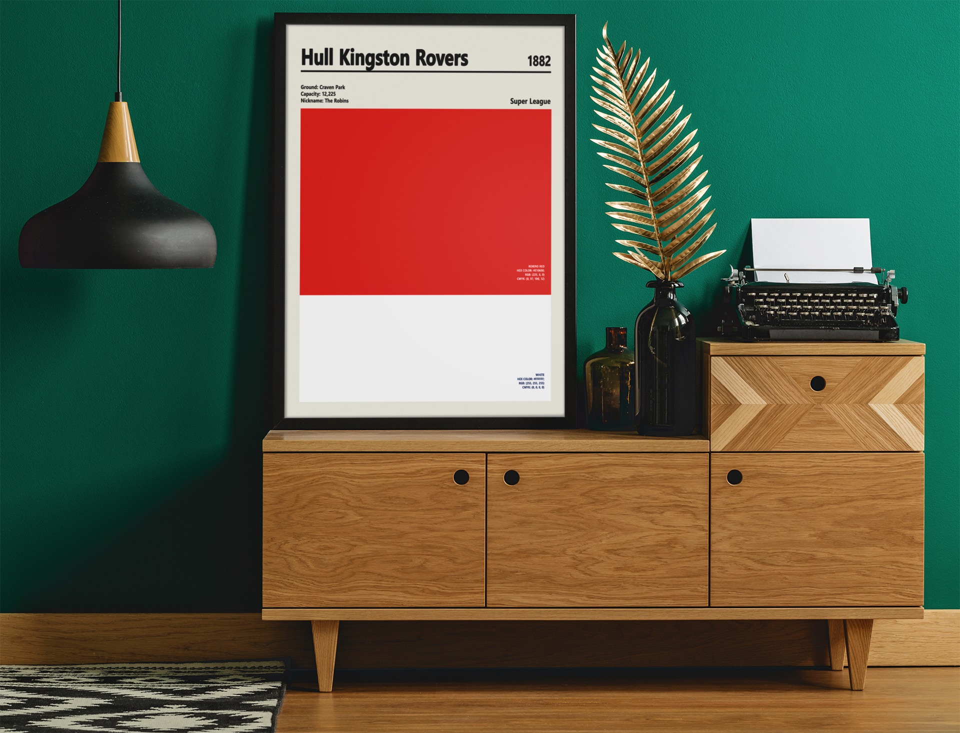 Hull KR Super League colour palette wall art for fans