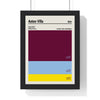 Aston Villa Colour Swatch Print framed in a black frame, ready to hang