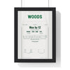 Augusta 1997 Golf Poster - Caddie Overalls 12 Shot Win Print framed in a black frame, ready to hang