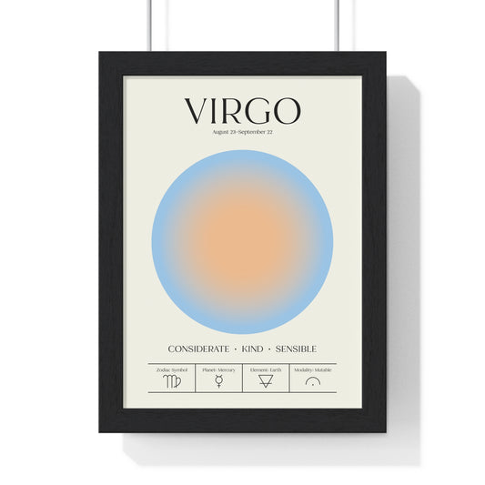 Virgo Astrology Chart Poster - Colour Art Print