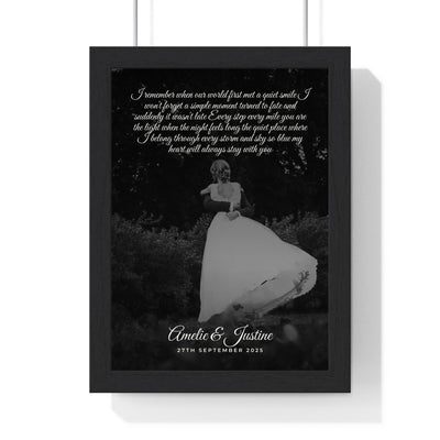 Personalised couple photo song lyrics print product mockup 2