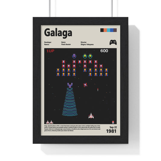 Galaga 1981 - Video Game Info minimalist Poster