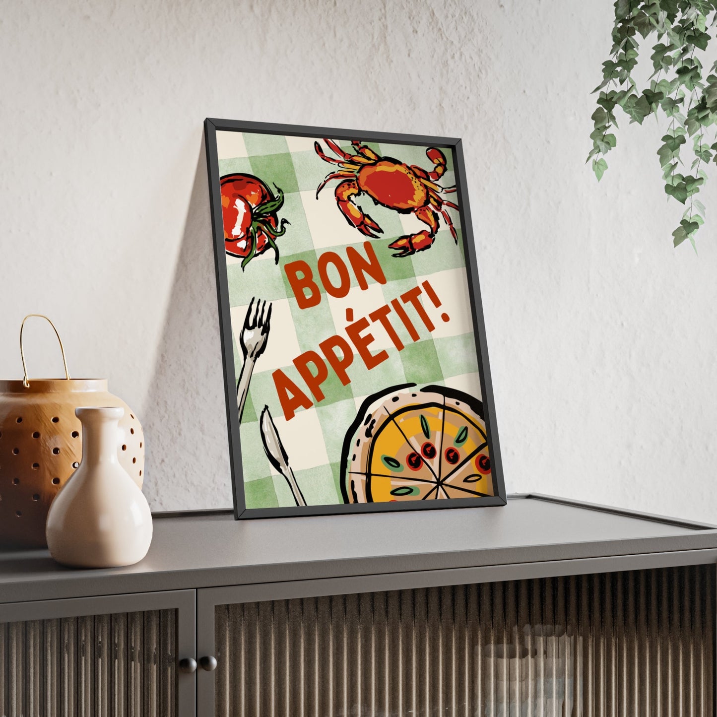 Framed Bon Appetit Kitchen Print Food print