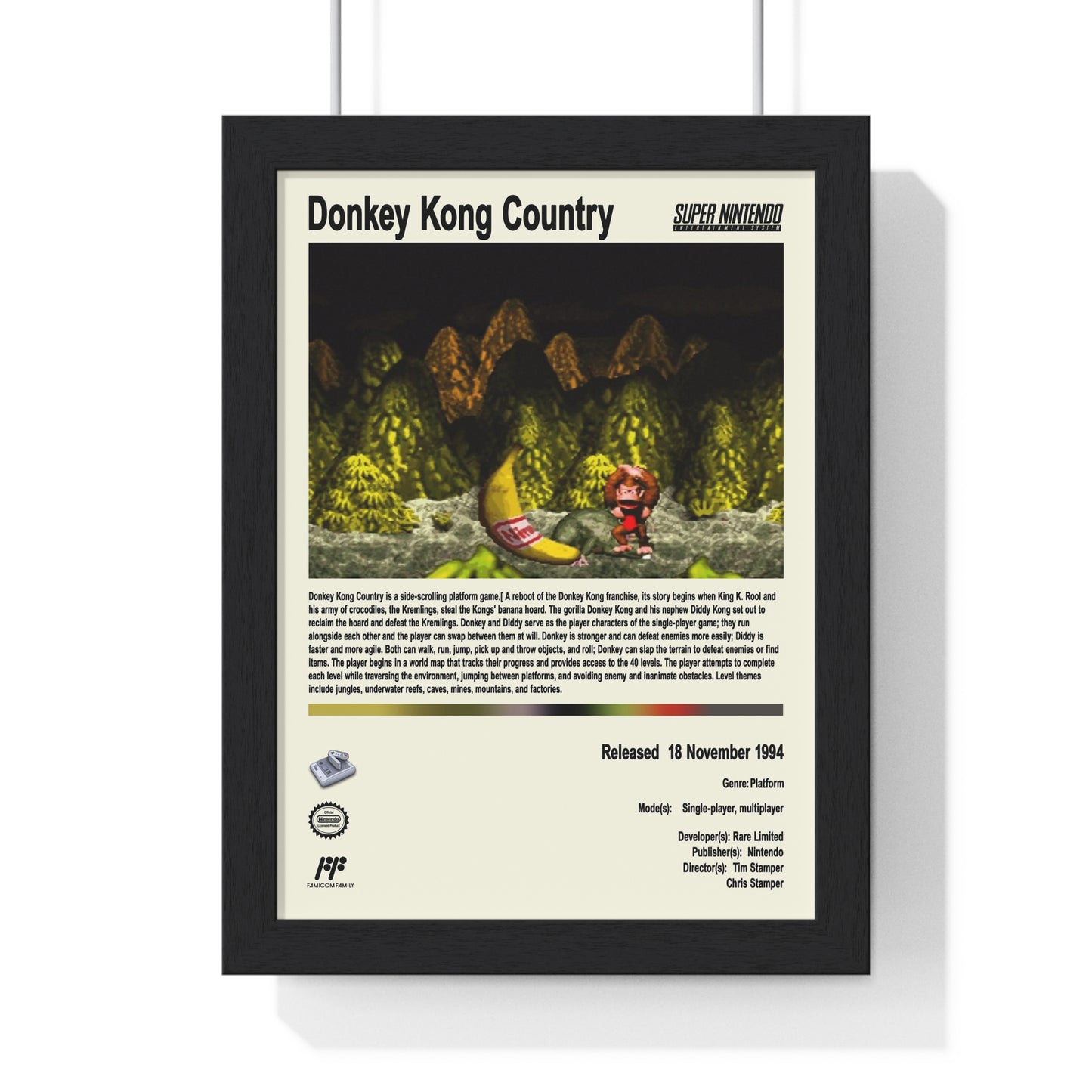 SNES Donkey Knog country - SNES Gaming Poster