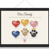 Personalised Family Balloon Print - framed family balloon bunch print