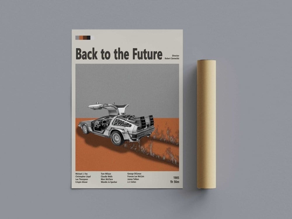 Framed Back to the Future movie poster back view