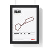 Baku Circuit print White framed in a black frame, ready to hang