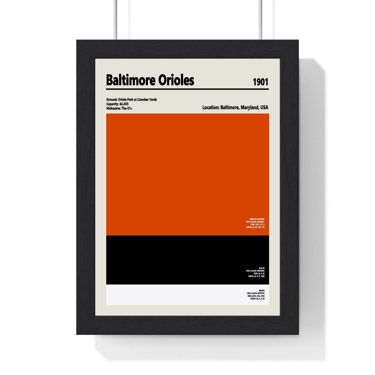 Baltimore Orioles MLB Colour Swatch Print
