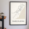 Barcelona Metro Map Print - Barcelona metro lines map print on the living room wall