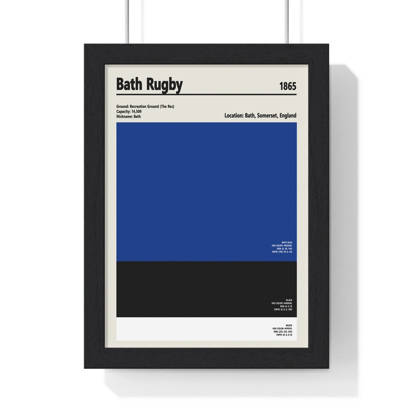 Framed Bath Rugby Colour Swatch Poster poster