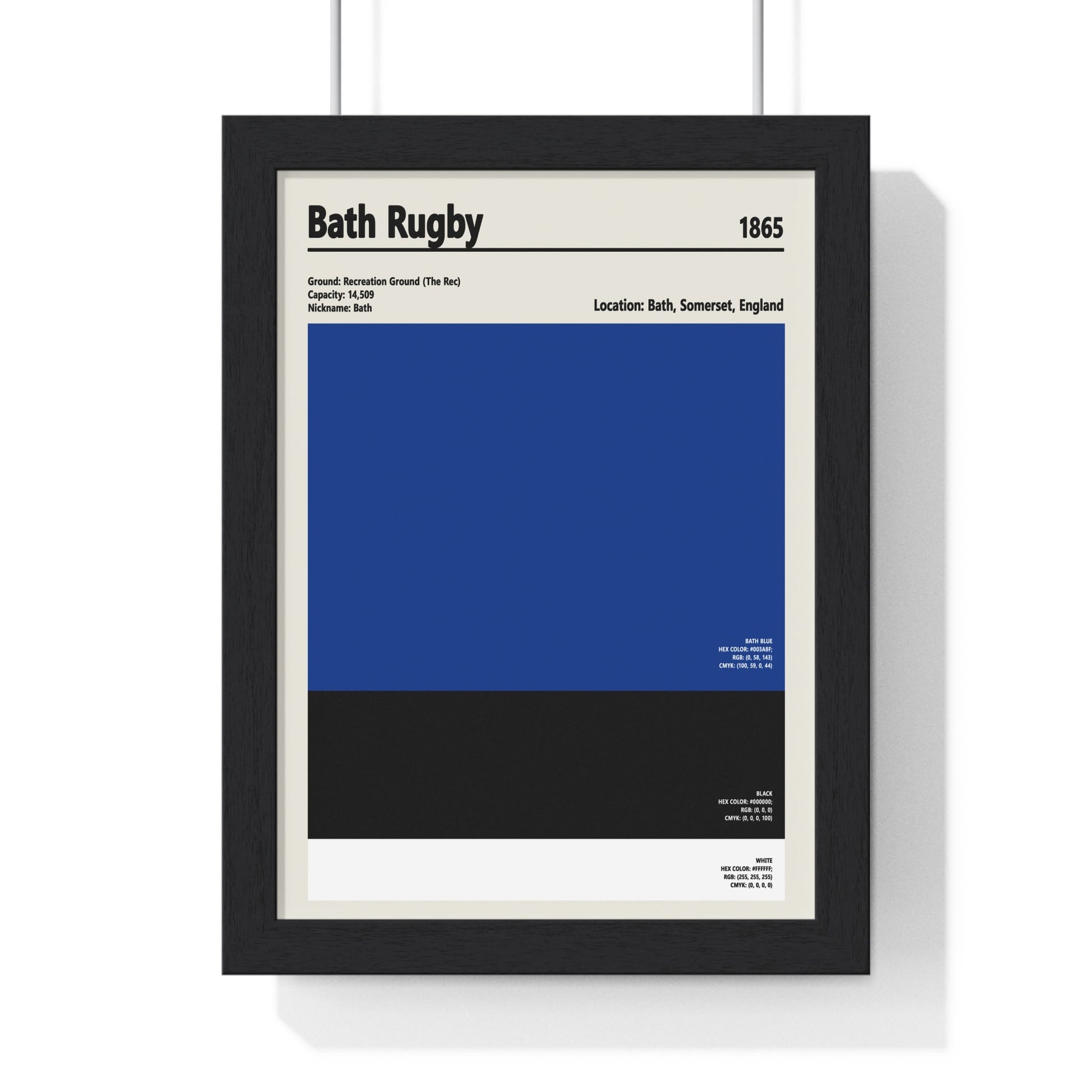 Framed Bath Rugby Colour Swatch Poster poster
