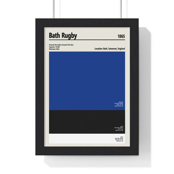 Bath Rugby colour swatch poster print framed wall art