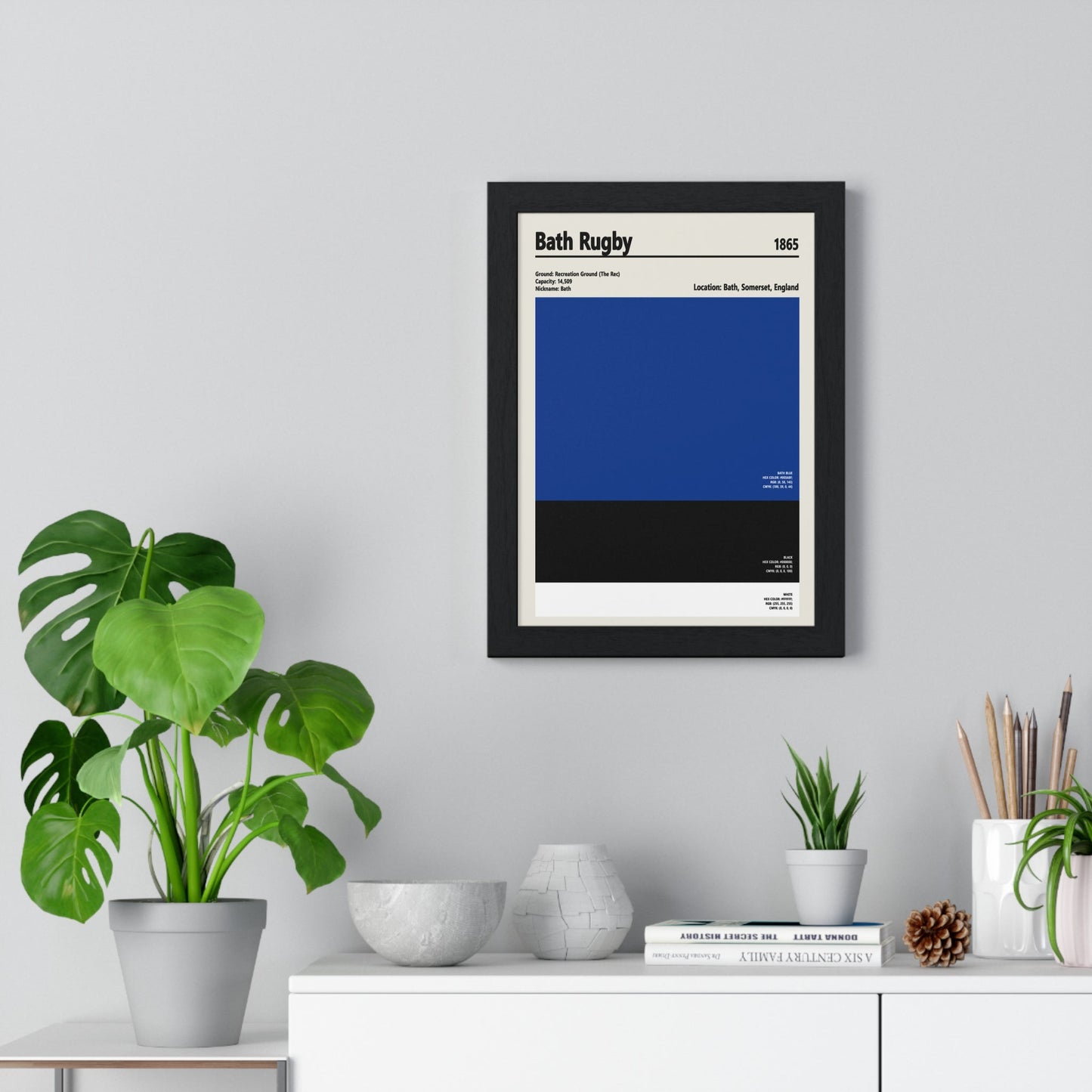 Framed Bath Rugby colour swatch print