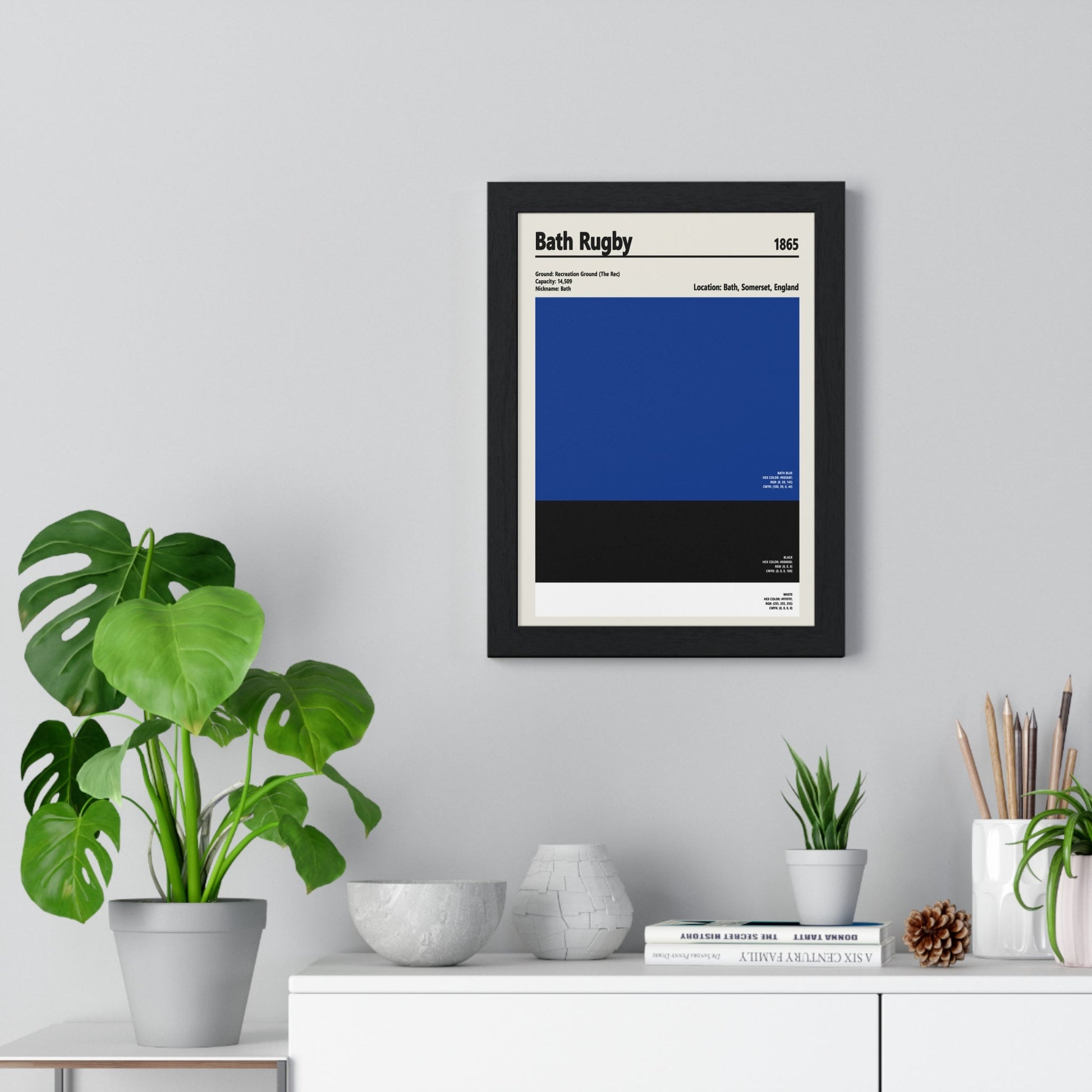 Framed Bath Rugby colour swatch print