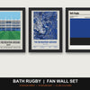 Bath Rugby Fan Wall Set | The Recreation Ground Print, Stadium Map & Club Colours