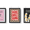 Build Your Own Bathroom Print Set - set of Pink Water Works Poster, Home Sweet Home Poster, Funny Duck Poster – Cheeky Bathroom Wall Art With Bold Toilet Humour Print