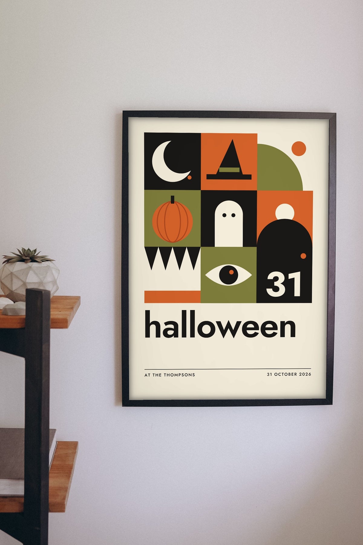 Bauhaus Halloween Print - Bauhaus Halloween print on a modern living room wall