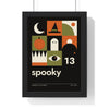 Bauhaus Halloween Print - framed black version with house number 13