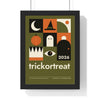 Bauhaus Halloween Print - framed olive version with a long household name