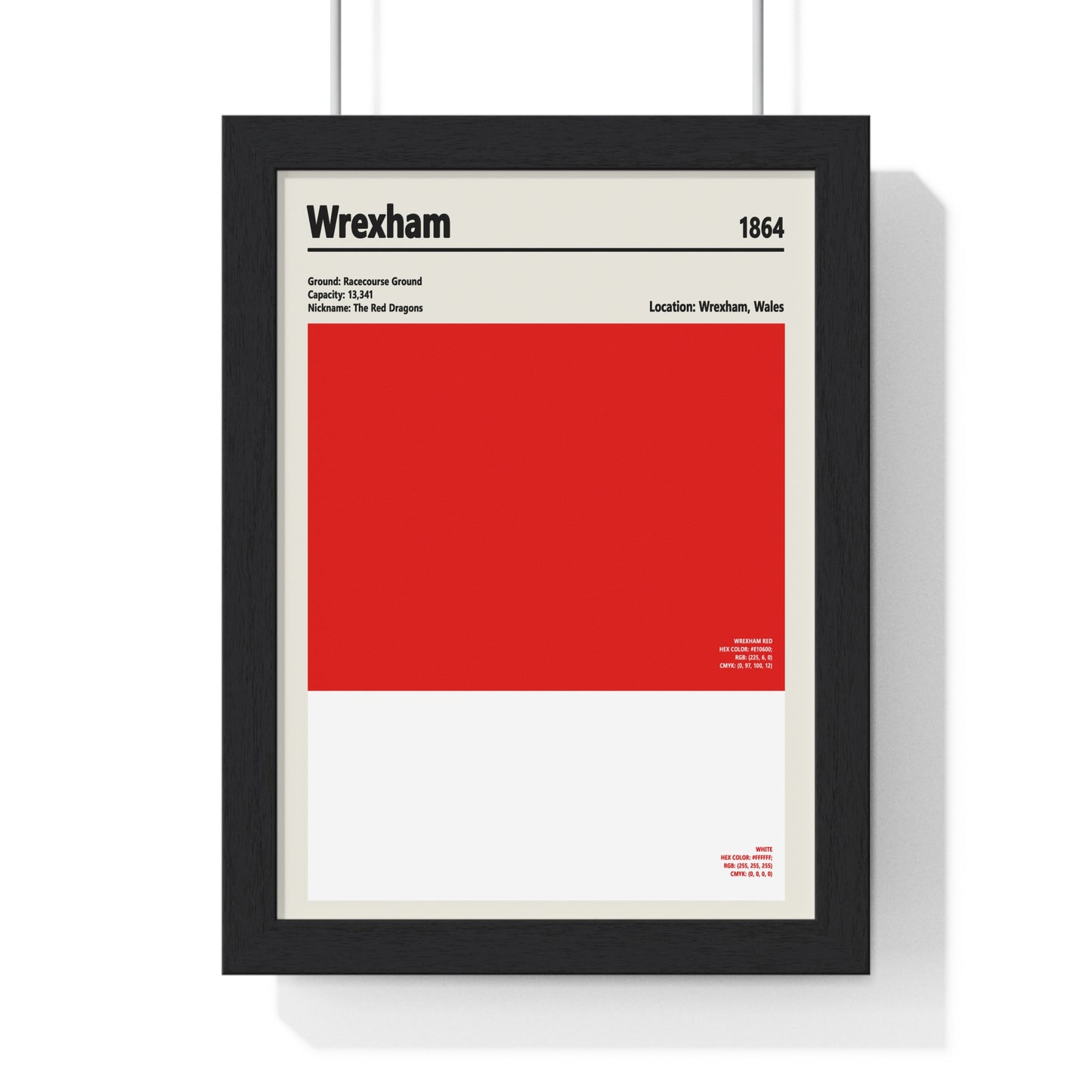 Wrexham colour swatch football print in red and white