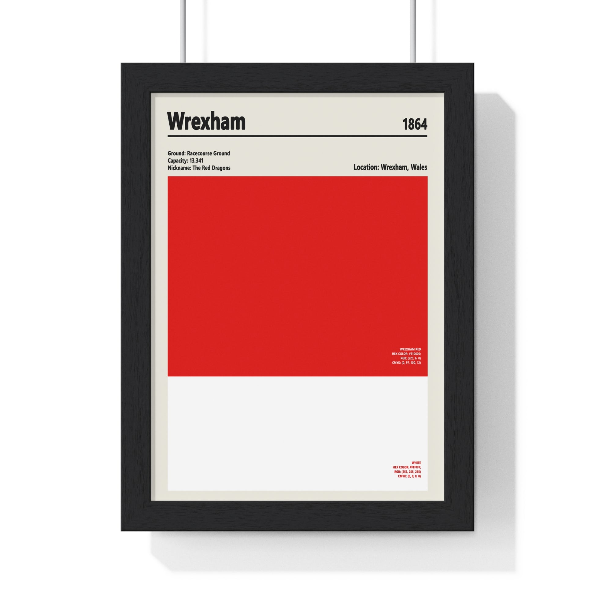 Wrexham colour swatch football print in red and white