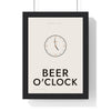 Beer O'Clock Print framed in a black frame, ready to hang