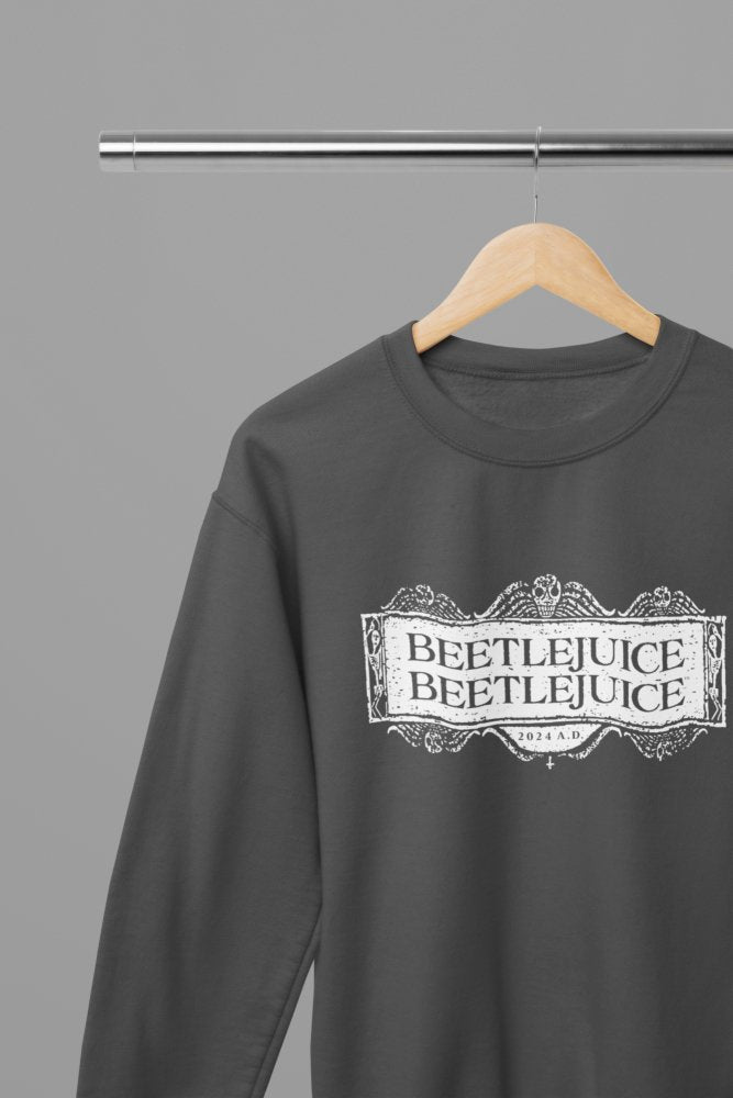 Beetlejuice Beetlejuice 2024 Logo White Movie T-Shirt/Sweatshirt - Poster Kingz