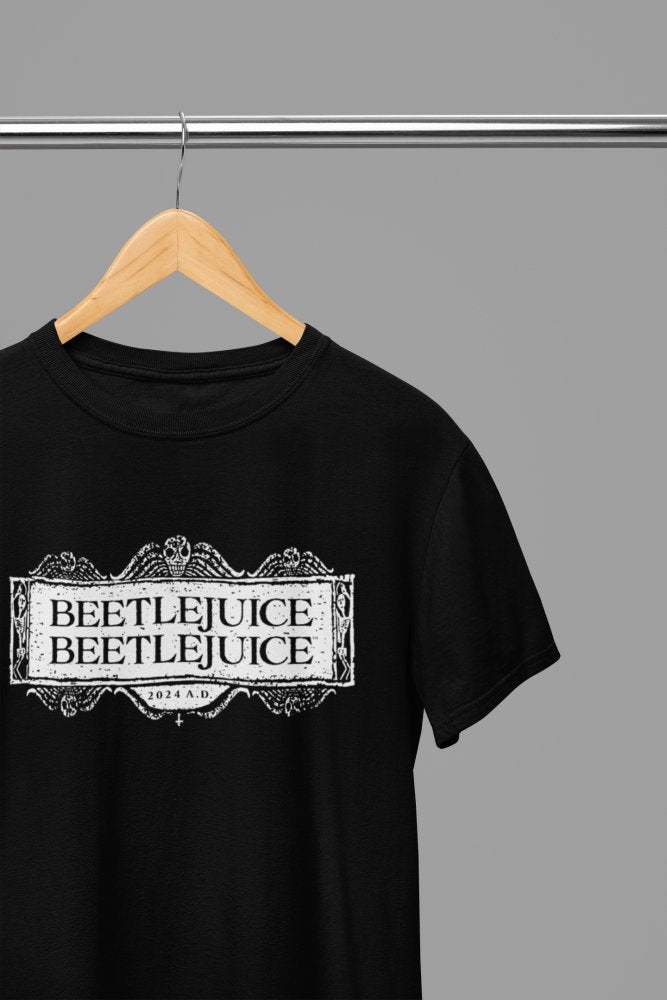 Beetlejuice Beetlejuice 2024 Logo White Movie T-Shirt/Sweatshirt - Poster Kingz