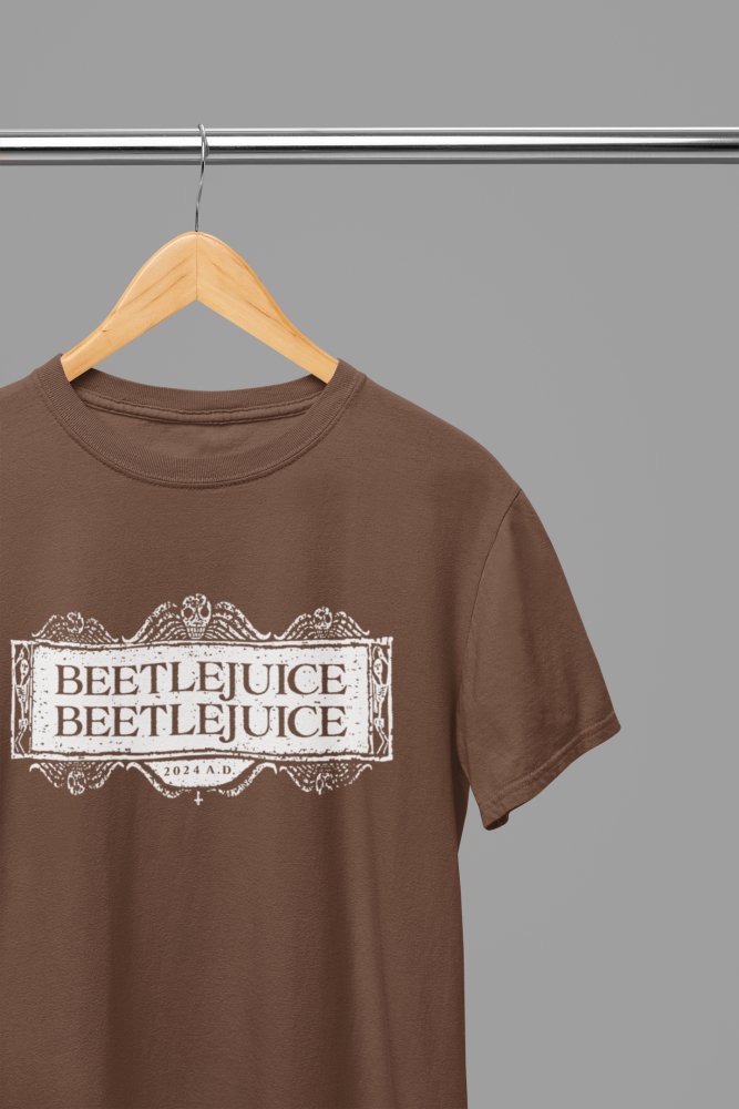 Beetlejuice Beetlejuice 2024 Logo White Movie T-Shirt/Sweatshirt - Poster Kingz