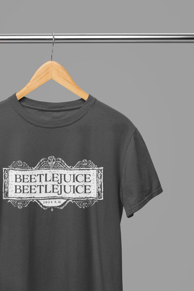 Beetlejuice Beetlejuice 2024 Logo White Movie T-Shirt/Sweatshirt - Poster Kingz