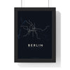 Berlin Metro Map Print - framed night style Berlin metro lines print
