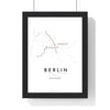 Berlin Metro Map Print - framed Berlin metro map print with a highlighted station and caption