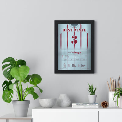 Best Mate Cheltenham Gold Cup 2004 Horse Racing Poster - Three Gold Cups Silks Print framed on a living room wall