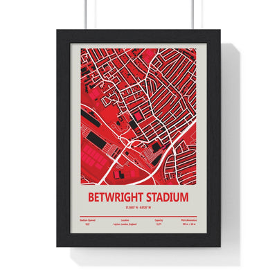 Framed BetWright Stadium map poster