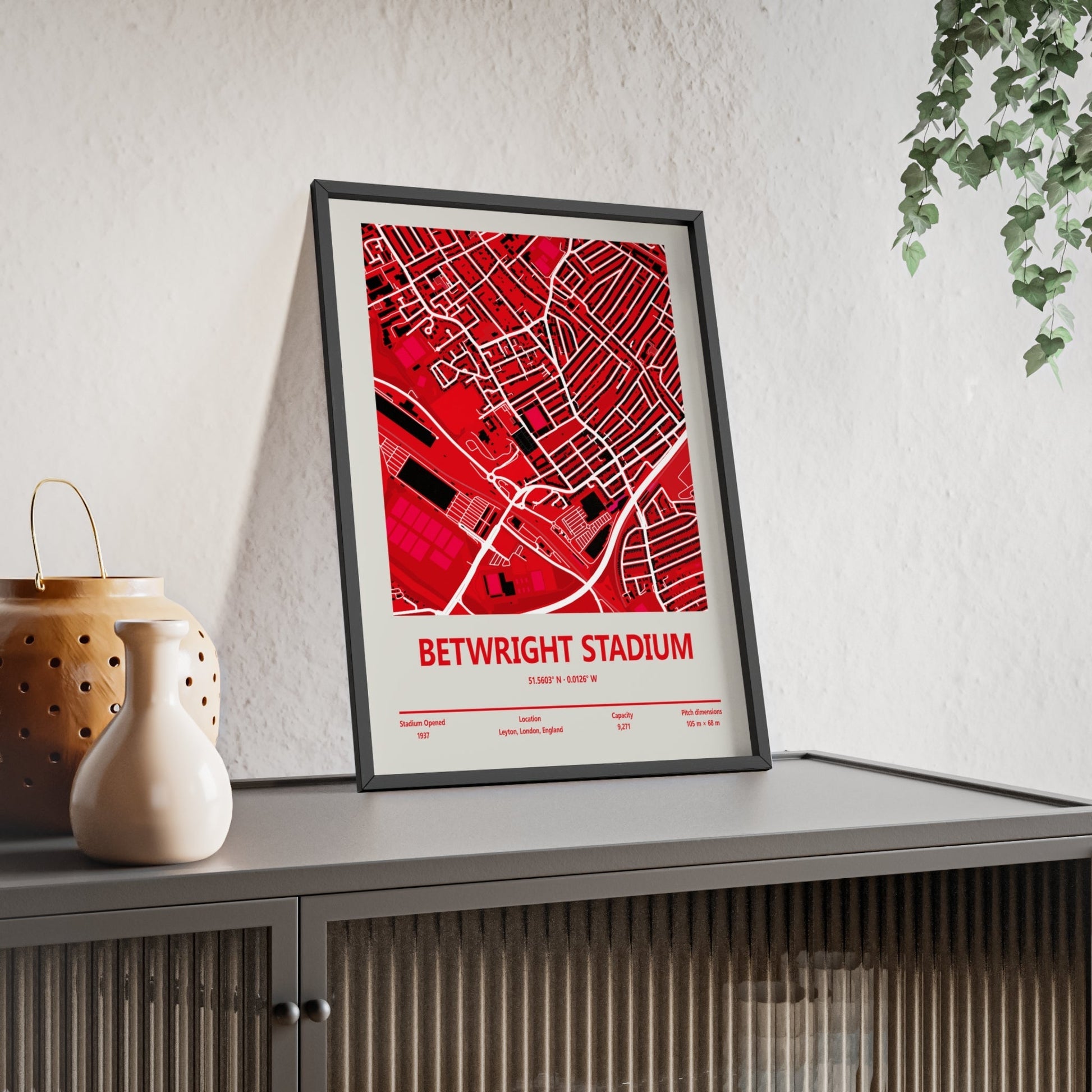 Framed BetWright Stadium map print