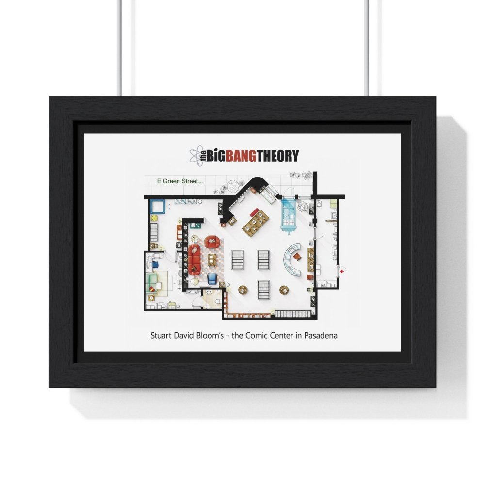 Big Bang Theory Comic Center FloorPlan Poster - Iconic TV Show Blueprint Art - Poster Kingz - A5 (Unframed) - 