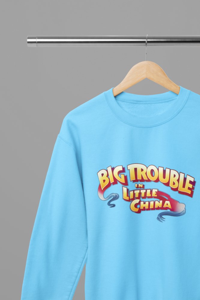 Big Trouble in Little China Logo T-Shirt/Sweatshirt – Classic Movie Merchandise - Poster Kingz - S - Sweatshirt - Blue