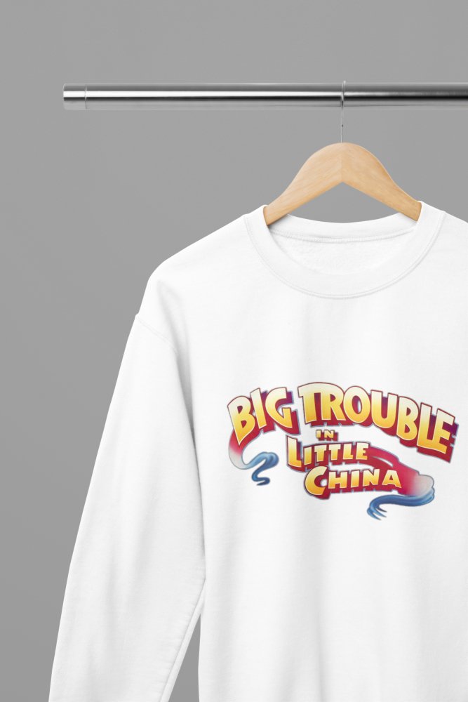 Big Trouble in Little China Logo T-Shirt/Sweatshirt – Classic Movie Merchandise - Poster Kingz - S - Sweatshirt - White