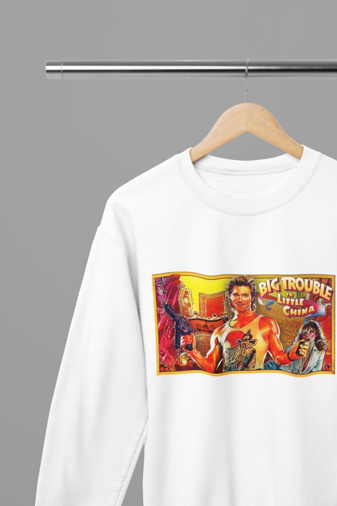 Big Trouble in Little China T-Shirt/Sweatshirt – Classic Movie Merchandise - Poster Kingz - S - Sweatshirt - White