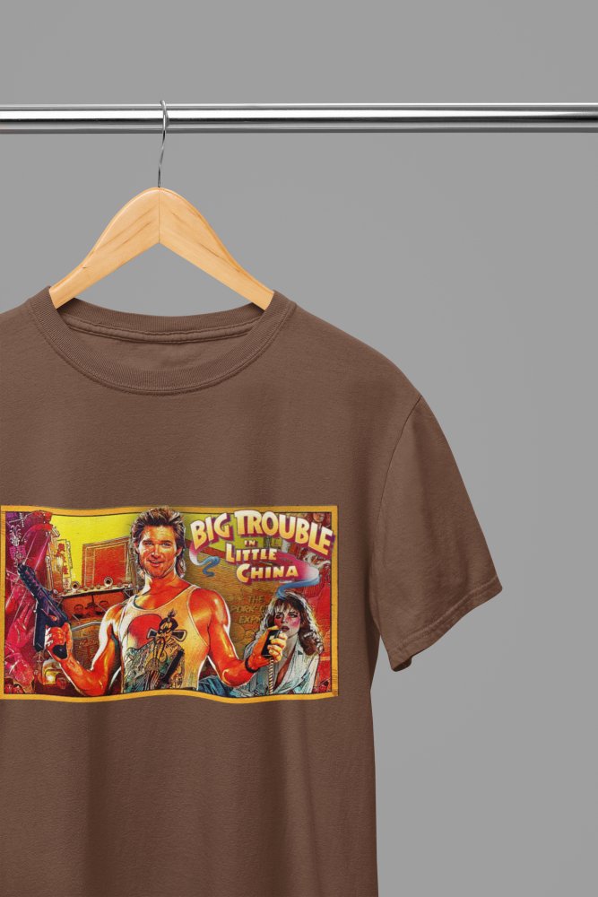 Big Trouble in Little China T-Shirt/Sweatshirt – Classic Movie Merchandise - Poster Kingz - S - T-Shirt - Brown