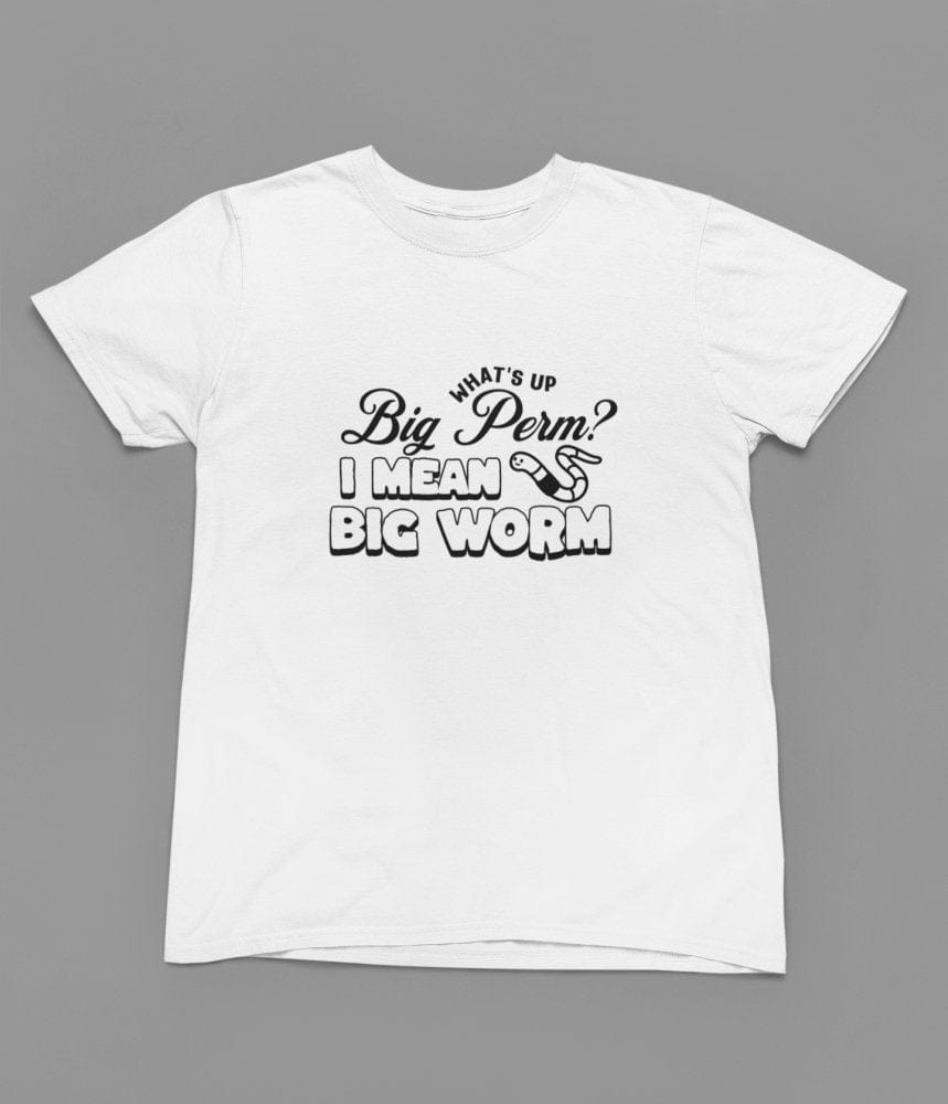 Black t-shirt with Big Worm Quote Friday Movie /Sweatshirt close-up