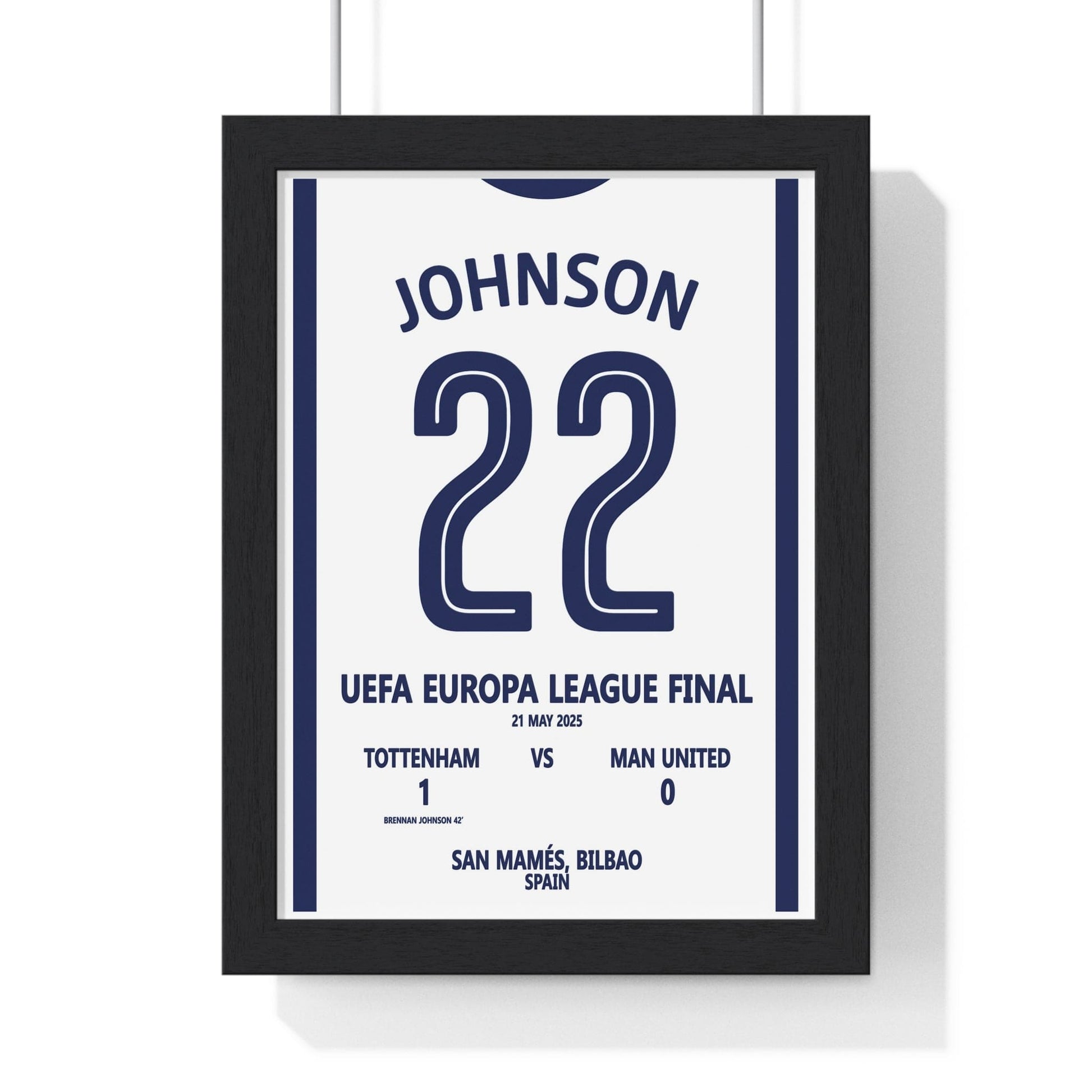 Framed Bilbao 2025 Final - Inspired by Johnson #22 Final Tottenham poster