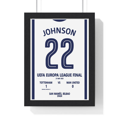 Framed Bilbao 2025 Final - Inspired by Johnson #22 Final Tottenham poster
