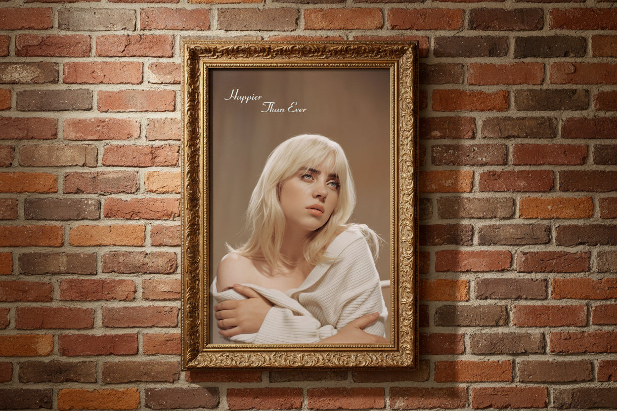 Framed Billie Eilish Happier Than Ever Album Artwork maxi poster