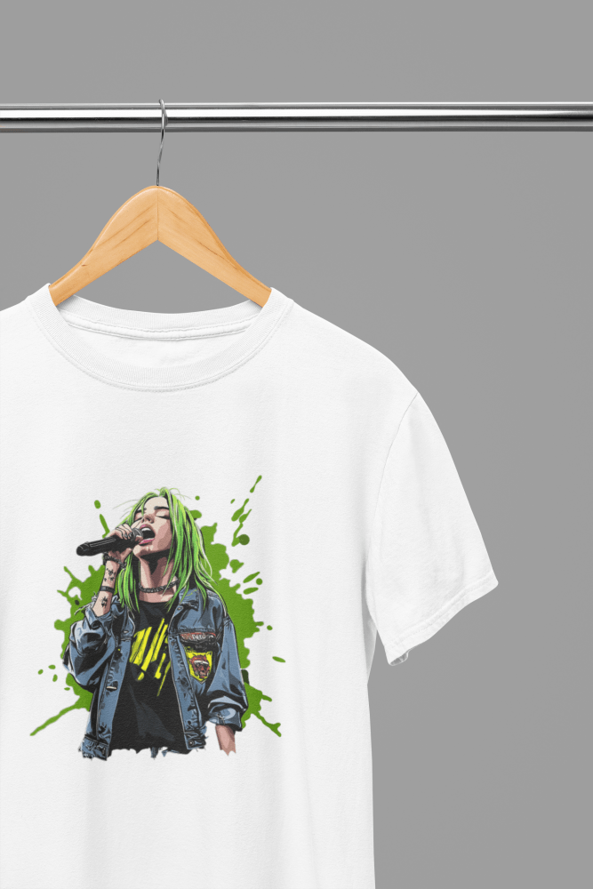 Billie Eilish T-Shirt/Sweatshirt - Poster Kingz - S - T-Shirt - White