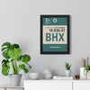 Framed Birmingham boarding pass travel poster